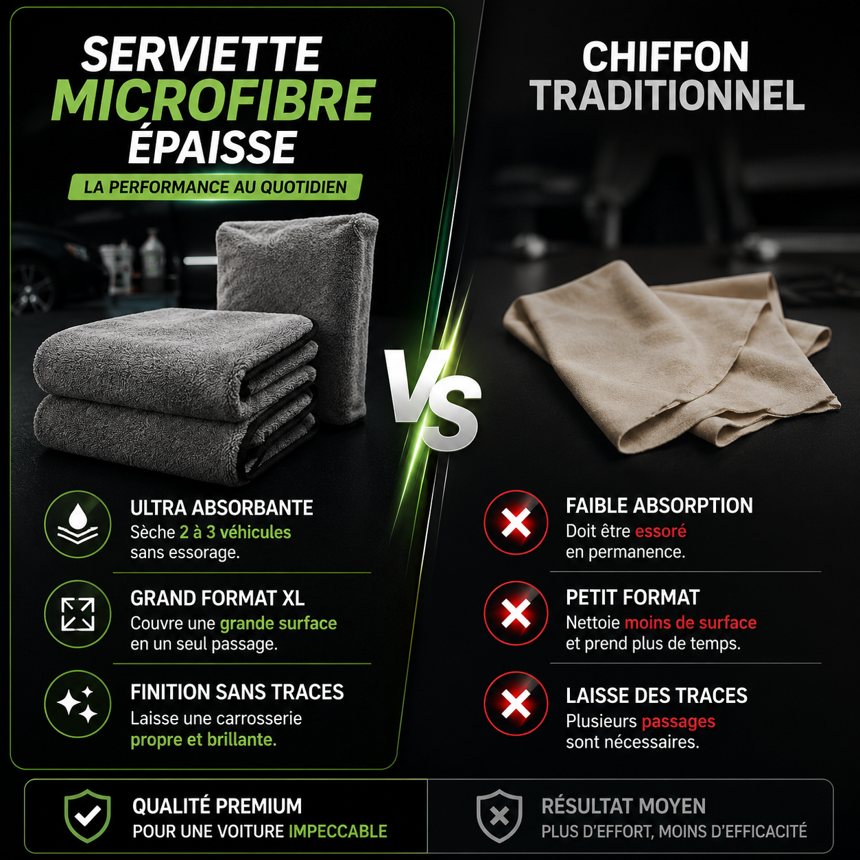 Serviette Microfibre Absorption Extreme Antirayure